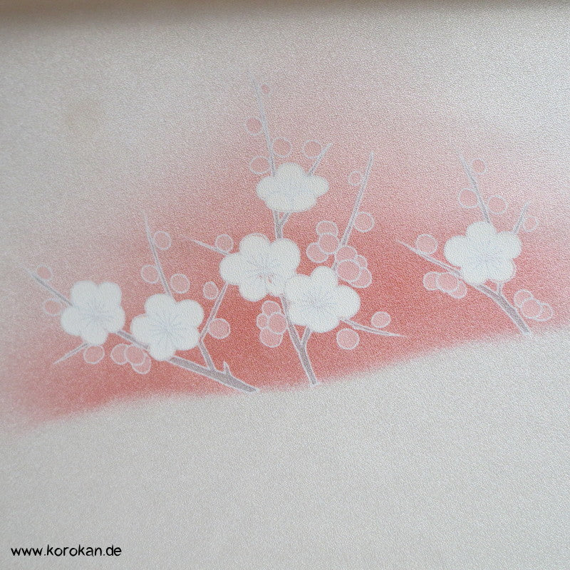 Kirschzweige, andere Blumen, teilbestickt Tanmono