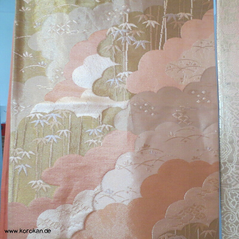 Upcycling Seidenbrokat Vorhangschal aus Fukuro Obi