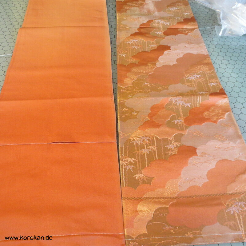 Upcycling Seidenbrokat Vorhangschal aus Fukuro Obi