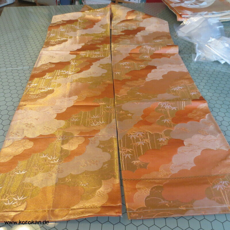 Upcycling Seidenbrokat Vorhangschal aus Fukuro Obi