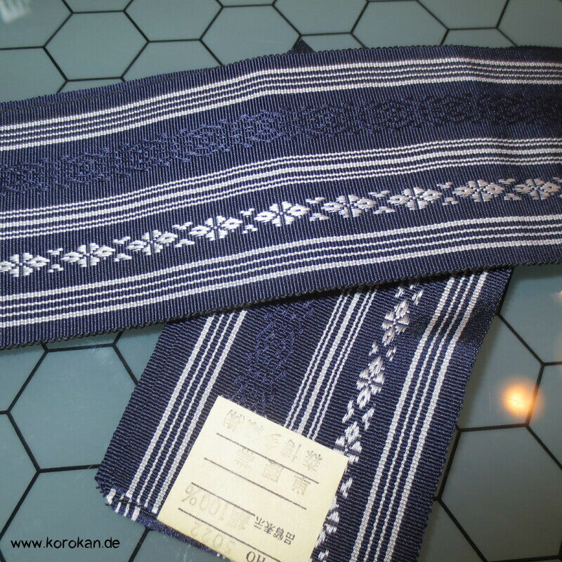 Datejime Seiden Kimono Gürtel Hakata Blau