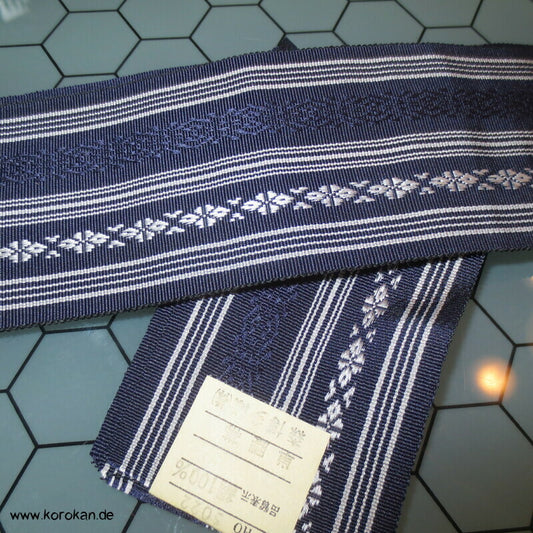 Datejime Seiden Kimono Gürtel Hakata Blau