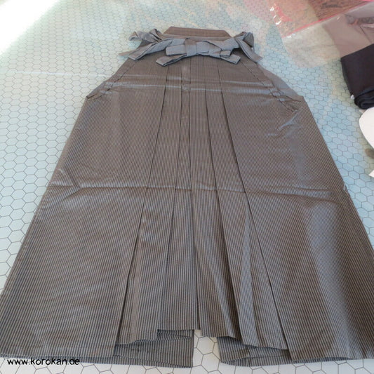grau gestreifte Sommer Rho Seide Hakama Kimono - Andon - Rock - Typ