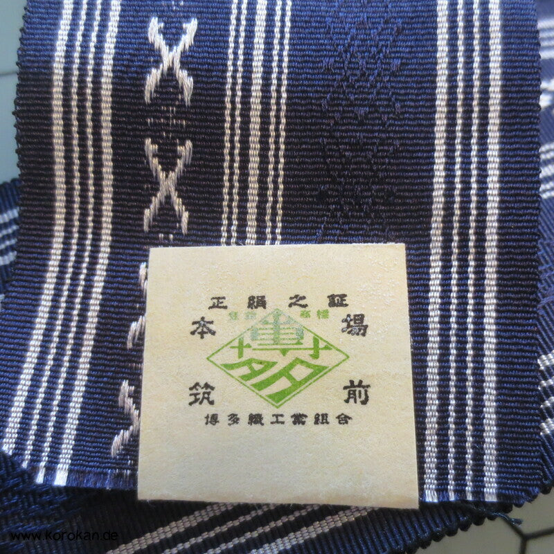 Datejime Seiden Kimono Gürtel Hakata Blau