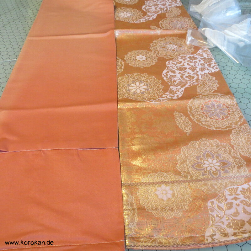 Upcycling Seidenbrokat Vorhangschal aus Fukuro Obi
