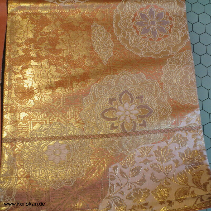 Upcycling Seidenbrokat Vorhangschal aus Fukuro Obi