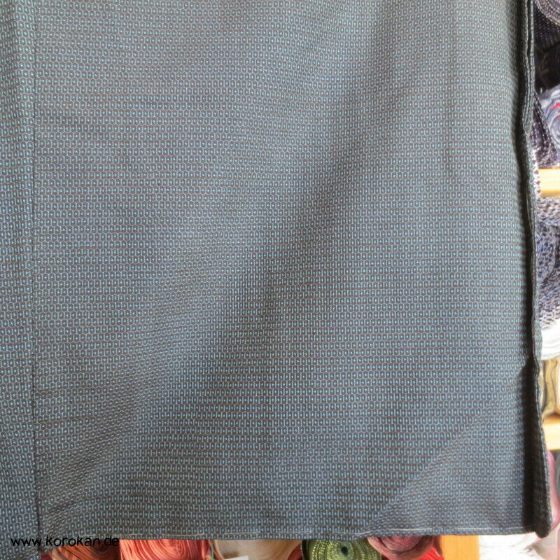 Spatz im Bambus, Gedicht im Futter, Haori Seiden Kasuri Tsumugi Männer Kimono Jacke