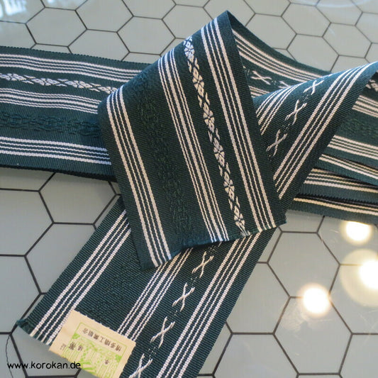 Datejime Seiden Kimono Gürtel Hakata grün