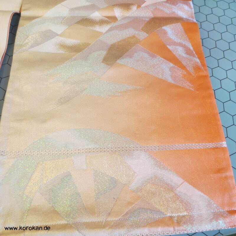 Upcycling Seidenbrokat Vorhangschal aus Fukuro Obi