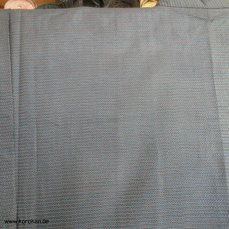 Spatz im Bambus, Gedicht im Futter, Haori Seiden Kasuri Tsumugi Männer Kimono Jacke