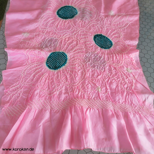 rosa Shibori Seiden Pongé Mädchen Heko Obi - großes Schaltuch