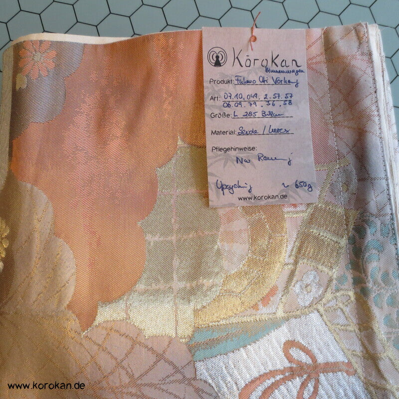 Upcycling Seidenbrokat Vorhangschal aus Fukuro Obi