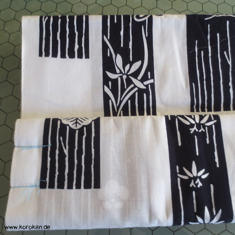 japanischer Yukata Baumwoll Stoff klassische Motive, originalgeheftet
