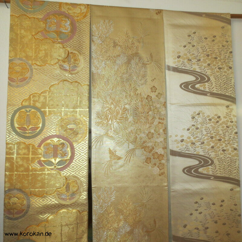 Upcycling Seidenbrokat Vorhangschal aus Fukuro Obi