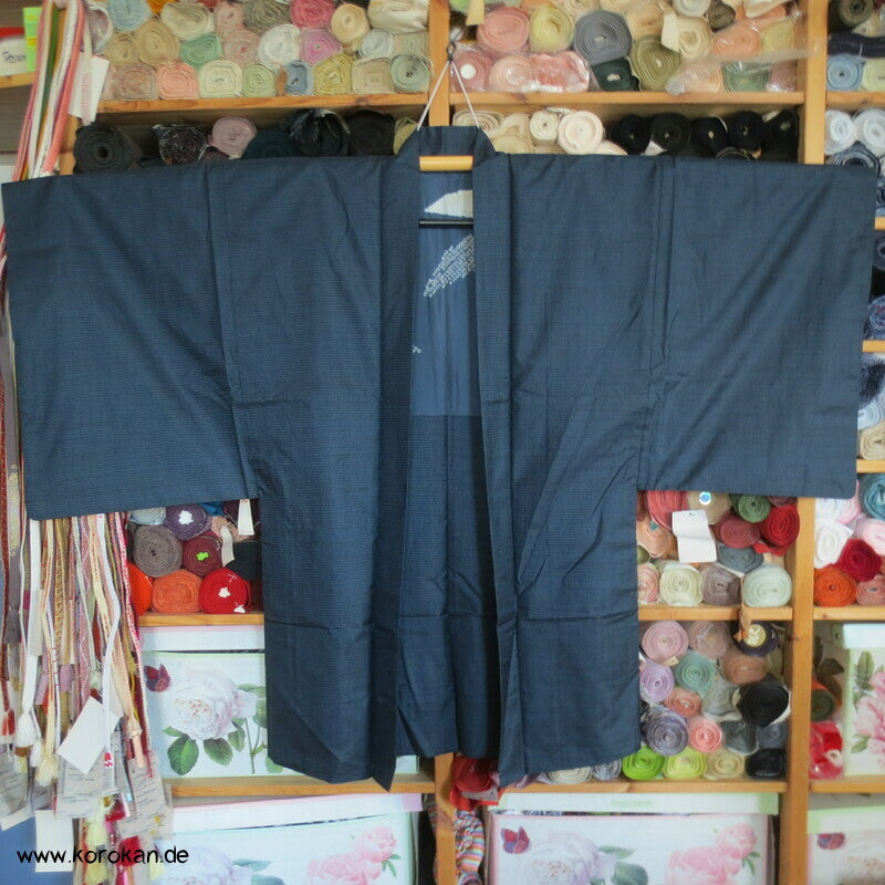 Bambus Shibori Futter Haori Kimono Jacke, Tsumugi Seide
