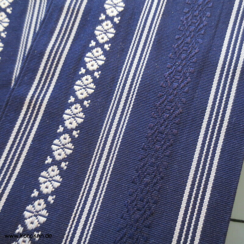 Kaku Obi / Datejime Seiden Kimono Gürtel Hakata Blau