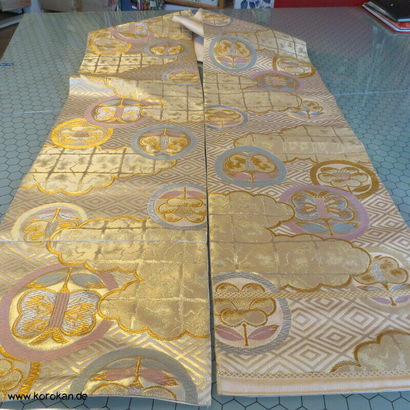 Upcycling Seidenbrokat Vorhangschal aus Fukuro Obi
