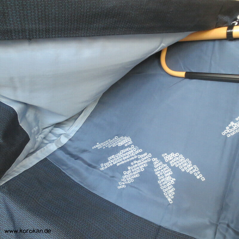 Bambus Shibori Futter Haori Kimono Jacke, Tsumugi Seide