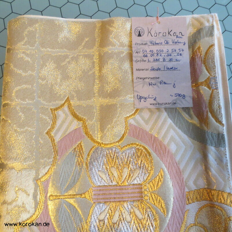 Upcycling Seidenbrokat Vorhangschal aus Fukuro Obi