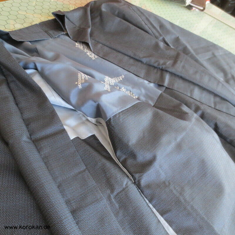 Bambus Shibori Futter Haori Kimono Jacke, Tsumugi Seide