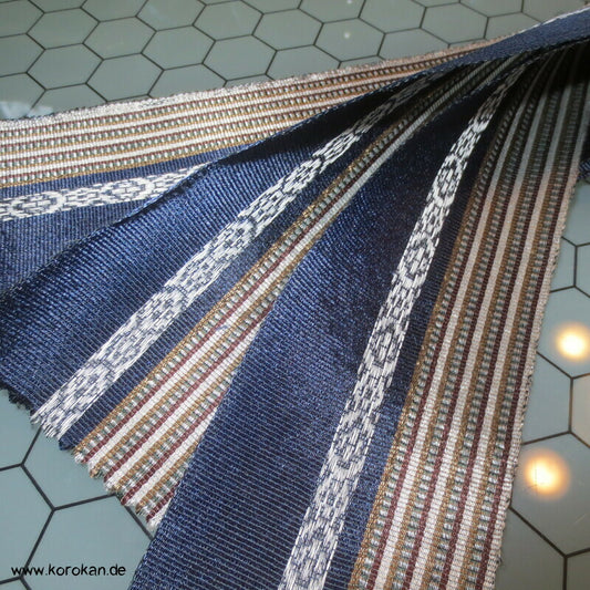 Kaku Obi / Datejime Rayon Kimono Gürtel Hakata Blau