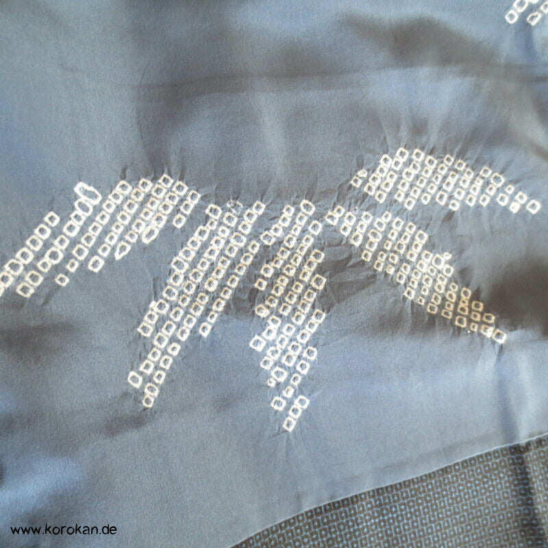 Bambus Shibori Futter Haori Kimono Jacke, Tsumugi Seide