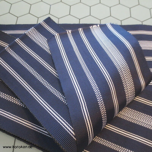 Kaku Obi / Datejime Seiden Kimono Gürtel Hakata Blau