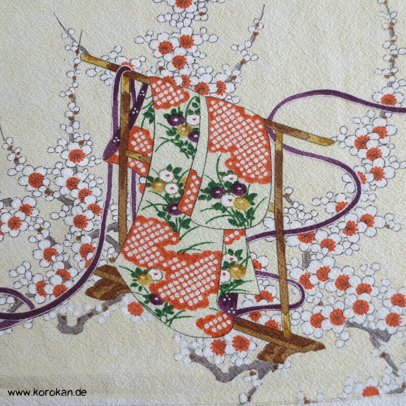 Tagasode, Kimono Hänger Chirimen Crepe Kimono Seide