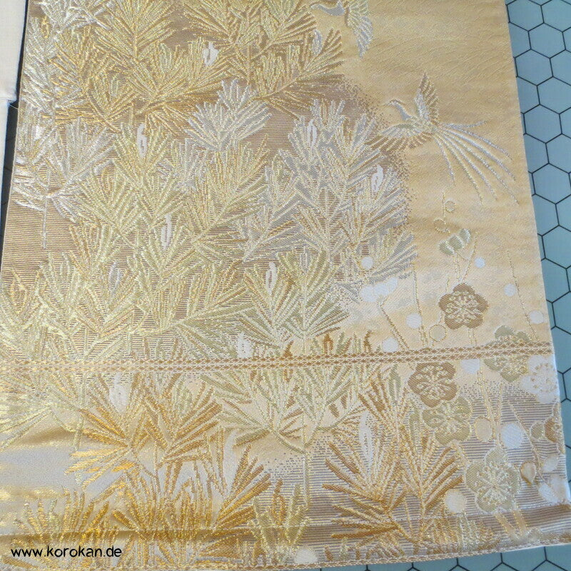 Upcycling Seidenbrokat Vorhangschal aus Fukuro Obi