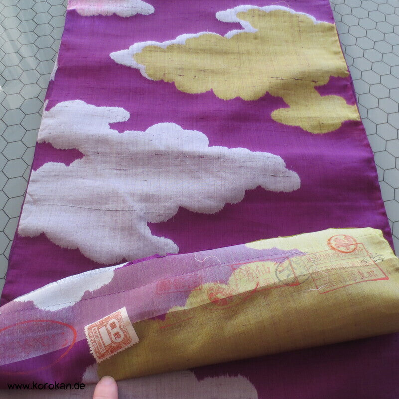 Tanmono Japan Meisen Murasaki Wolken Seide, antik unbenutzt