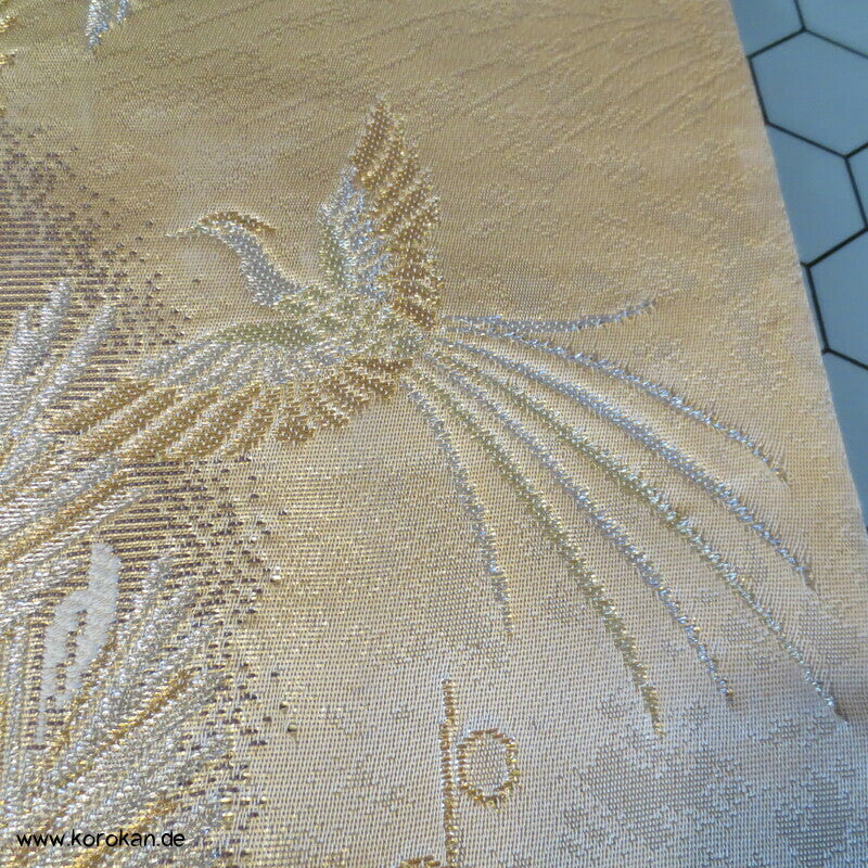 Upcycling Seidenbrokat Vorhangschal aus Fukuro Obi