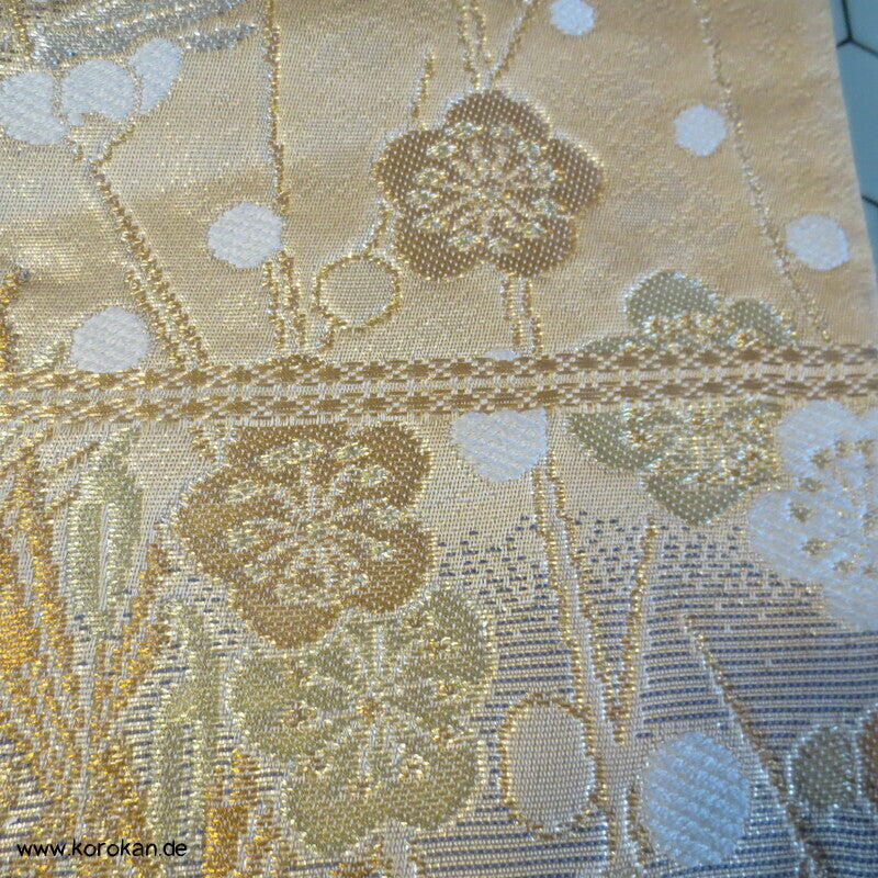 Upcycling Seidenbrokat Vorhangschal aus Fukuro Obi