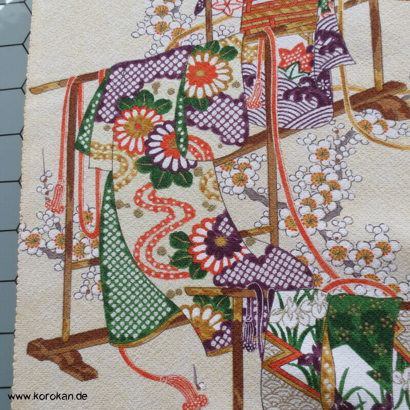 Tagasode, Kimono Hänger Chirimen Crepe Kimono Seide