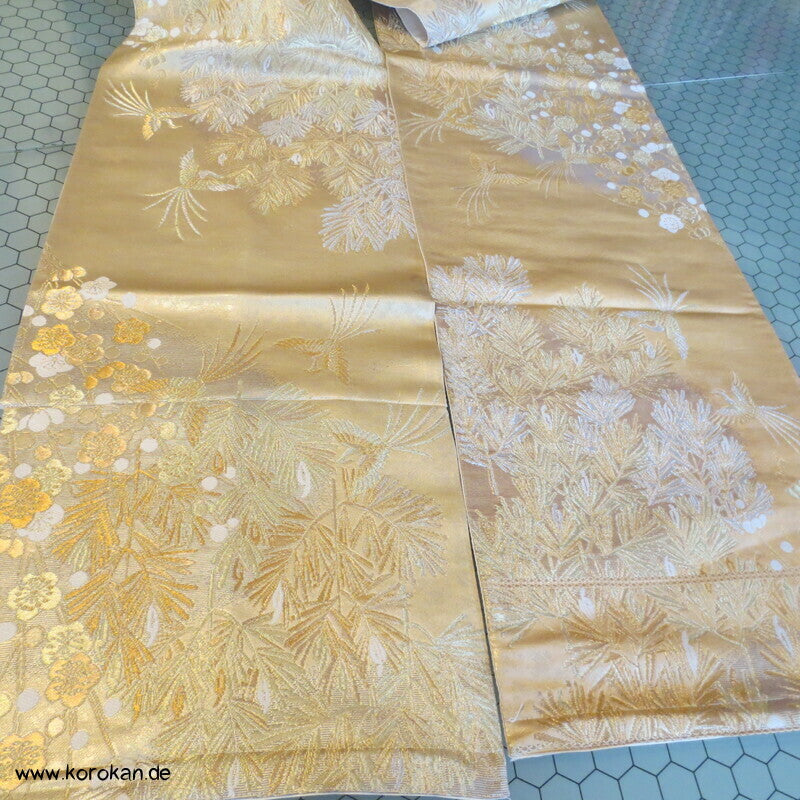 Upcycling Seidenbrokat Vorhangschal aus Fukuro Obi