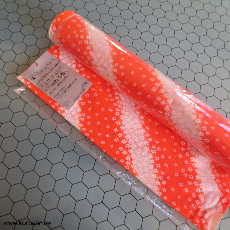 Juban Kimono Wollmusselin Millefleur in diagonalen Streifen