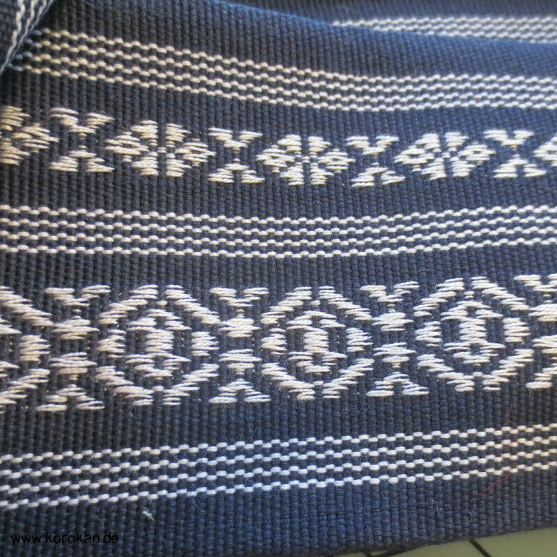 Kaku Obi / Datejime Kimono Gürtel Hakata Blau, Rückseite gestreift