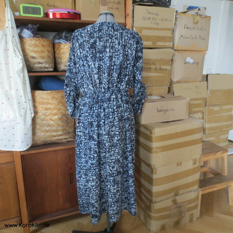 Zero Waste Kleid Bingata Batik Chirimen Crepe Seide