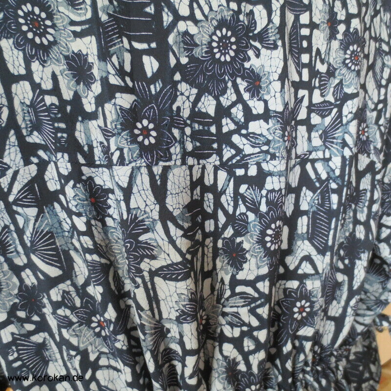 Zero Waste Kleid Bingata Batik Chirimen Crepe Seide
