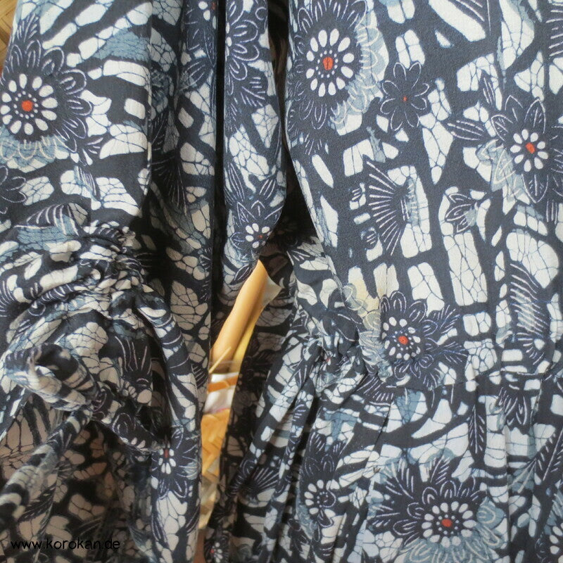 Zero Waste Kleid Bingata Batik Chirimen Crepe Seide