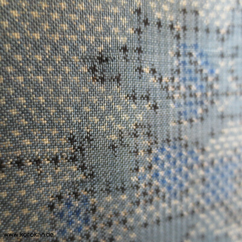 bleu Blüten japanischer Oshima Tsumugi Seiden Kimono