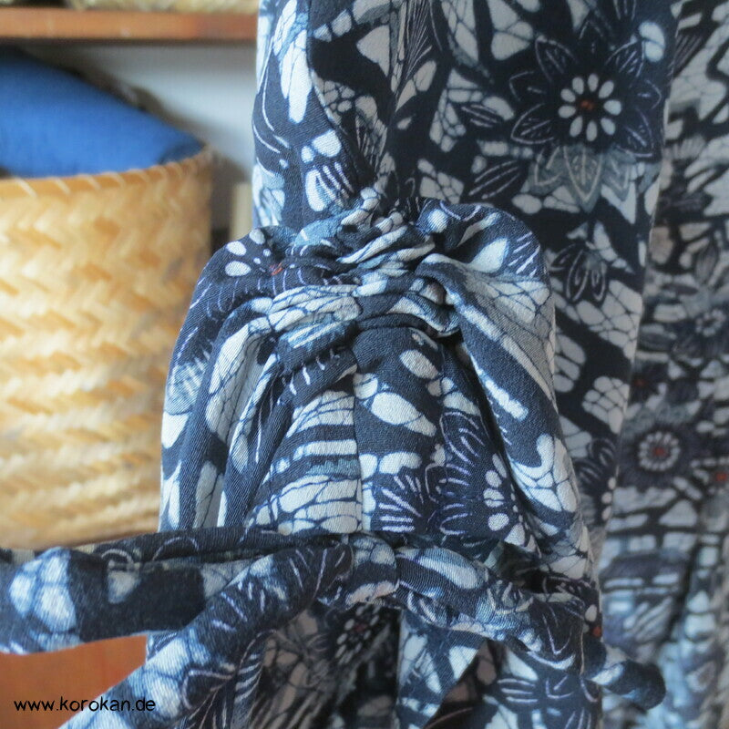 Zero Waste Kleid Bingata Batik Chirimen Crepe Seide