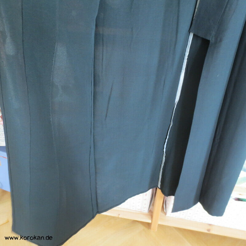Hitoe Sha Seiden Kimono, anthrazit, halbtransparent