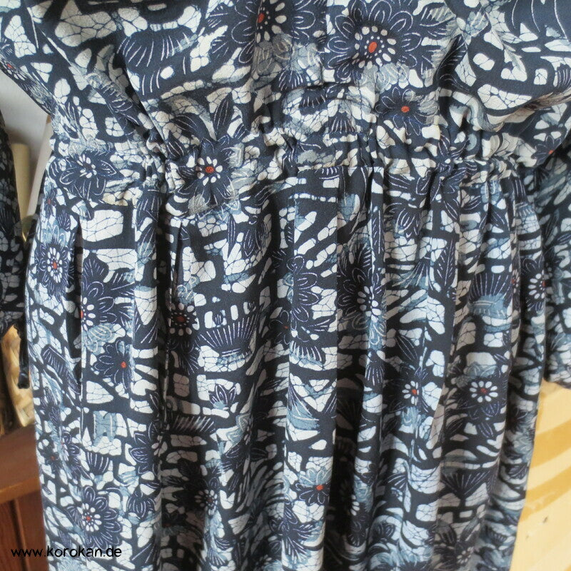 Zero Waste Kleid Bingata Batik Chirimen Crepe Seide