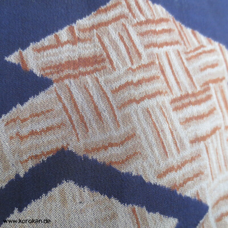 Japan Art Deco Matsukawabishi Zacken Meisen Seiden Haori - Jacke