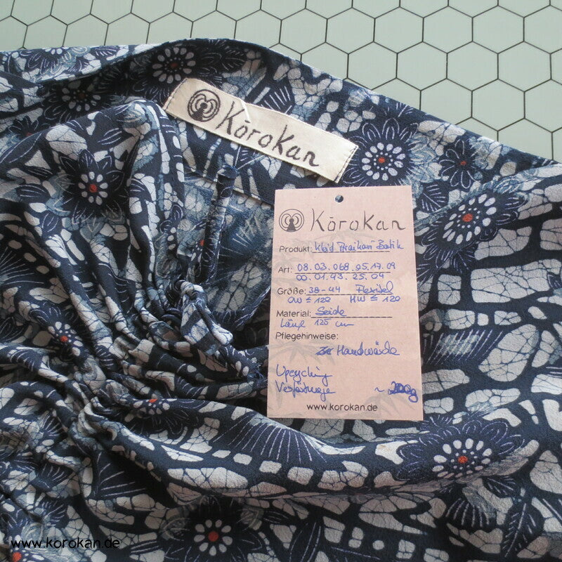 Zero Waste Kleid Bingata Batik Chirimen Crepe Seide