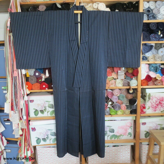 gestreifter Seiden Hitoe ungefütterter Kimono