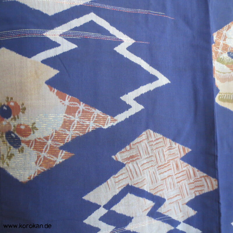 Japan Art Deco Matsukawabishi Zacken Meisen Seiden Haori - Jacke