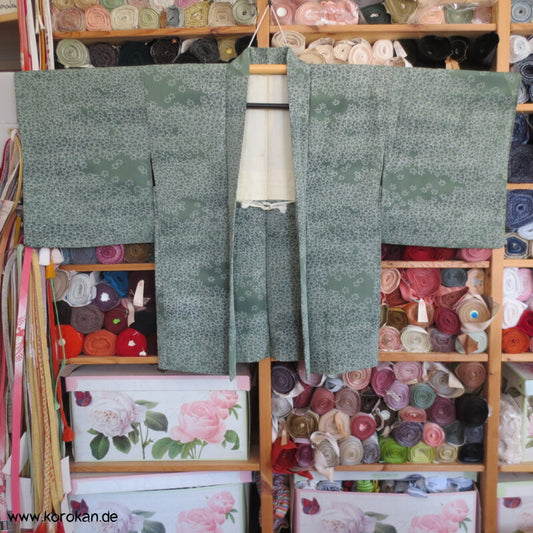 Ahornblätter auf seladon seidene Haori - Kimono Jacke