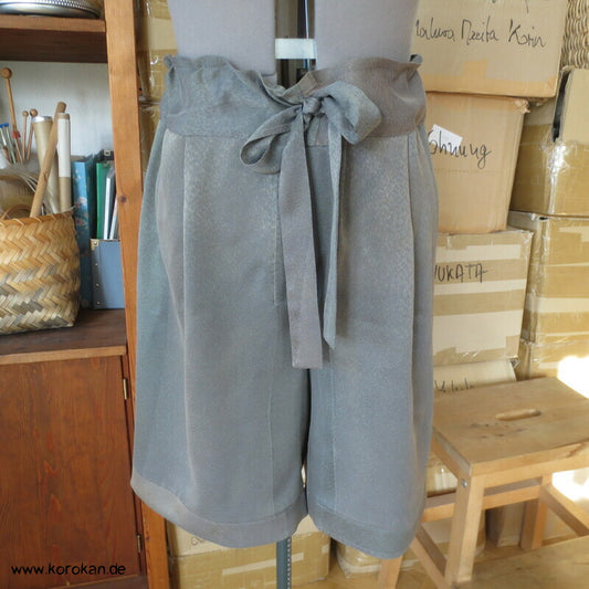 Kimono Seiden Paperbag Shorts mit Gummizug und Durchzugband, Gr. L