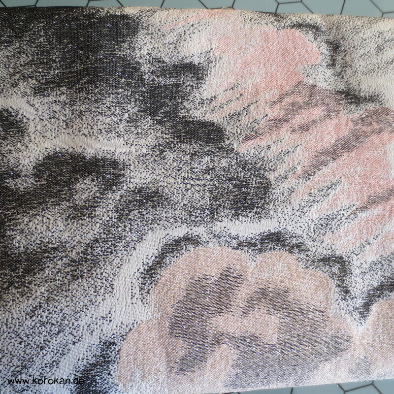 Lurex - Urushi Seidenbrokat Kimono Araihari, wilde Abendwolken